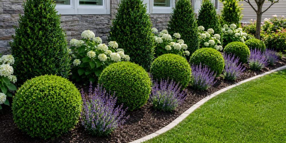 Repeating shrub clusters
