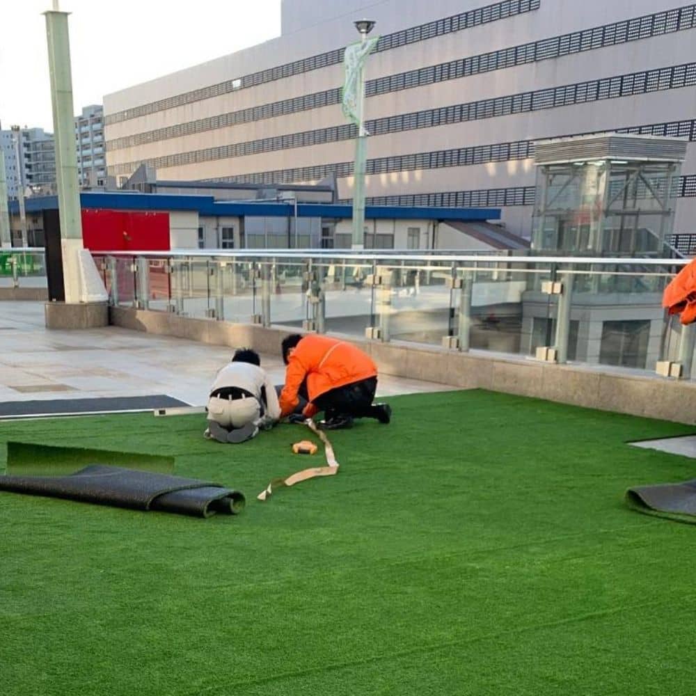commercial artifical turf installation
