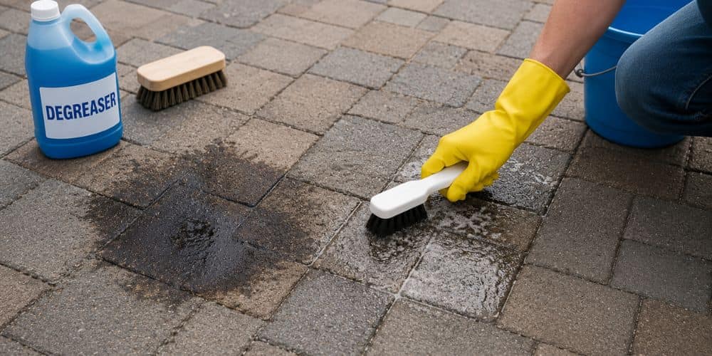 How to Clean Oil Stains From Pavers