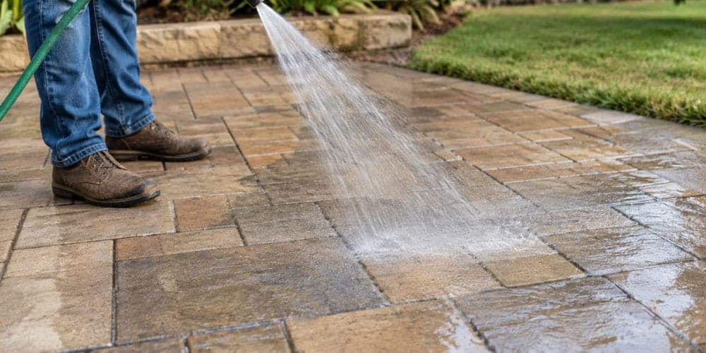 Rinse the Pavers